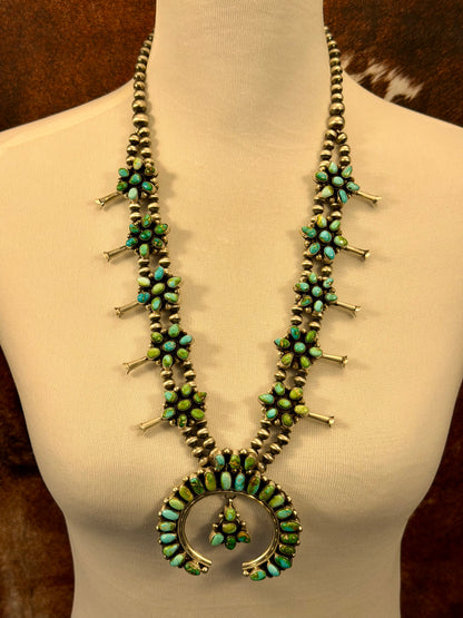 Sonoran Gold Turquoise Squash Blossom Necklace Set
