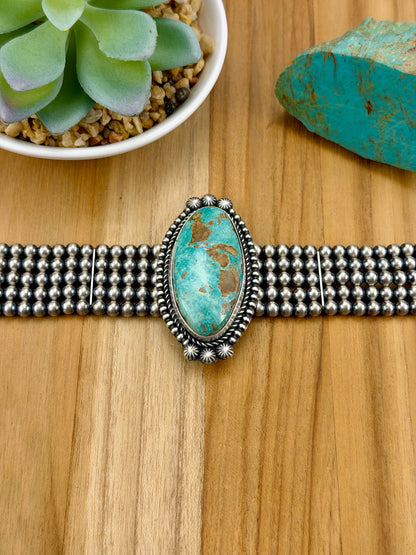 Royston Turquoise Multi Strand Pearl Choker