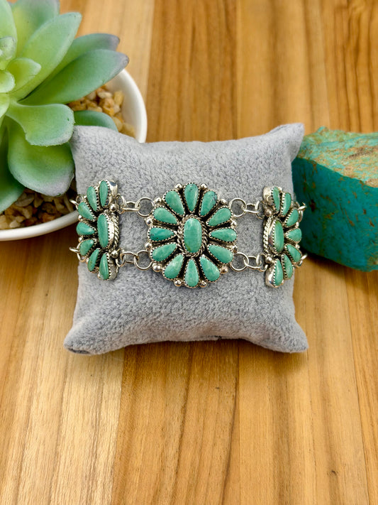 Kingman Turquoise Cluster Bracelet