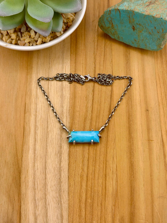 Kingman Turquoise Waterproof Bar Necklace