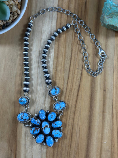Golden Hills and Silver Pearls Cluster Choker