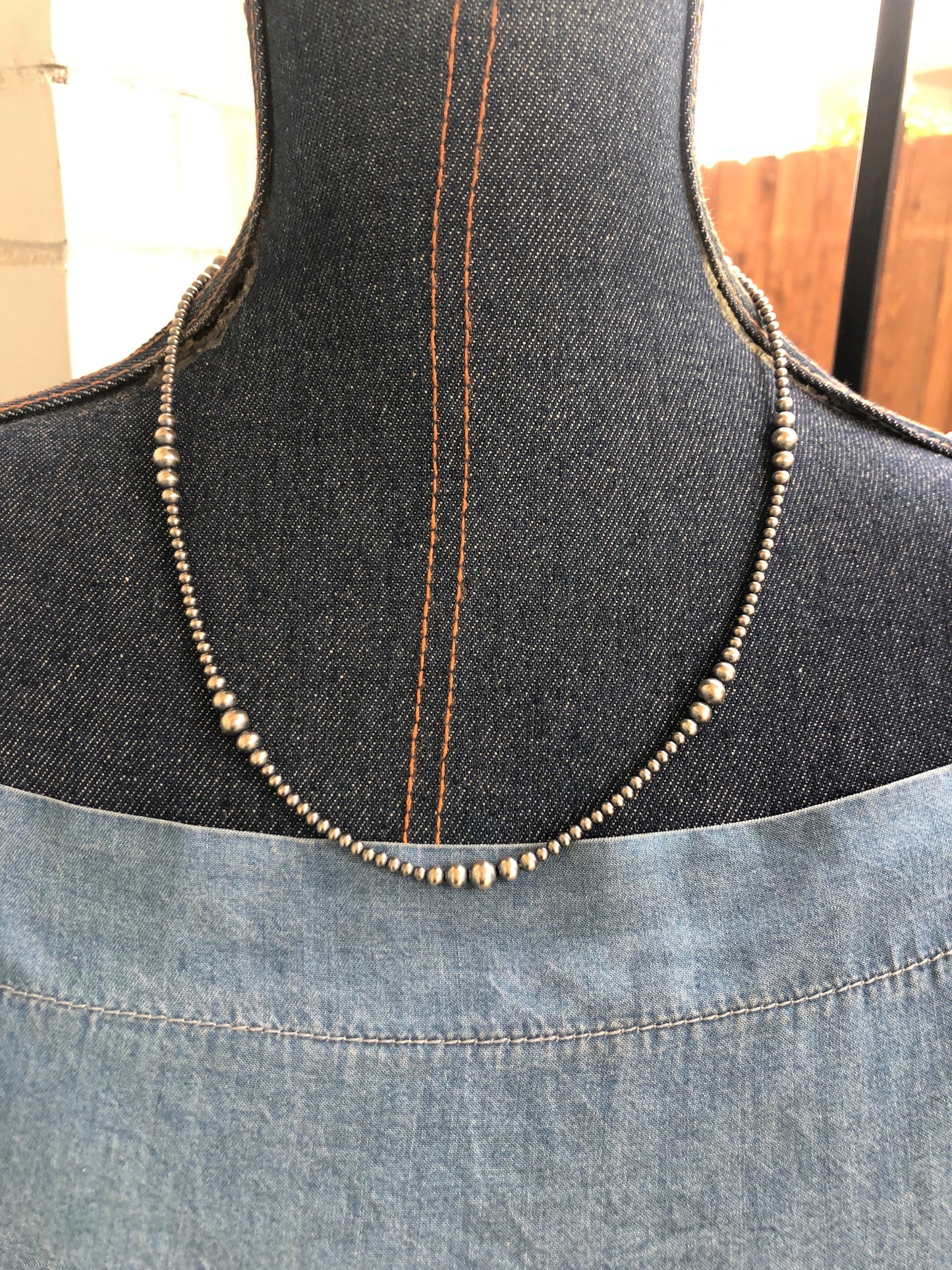 4-8MM Varied Navajo Style Pearl Necklace