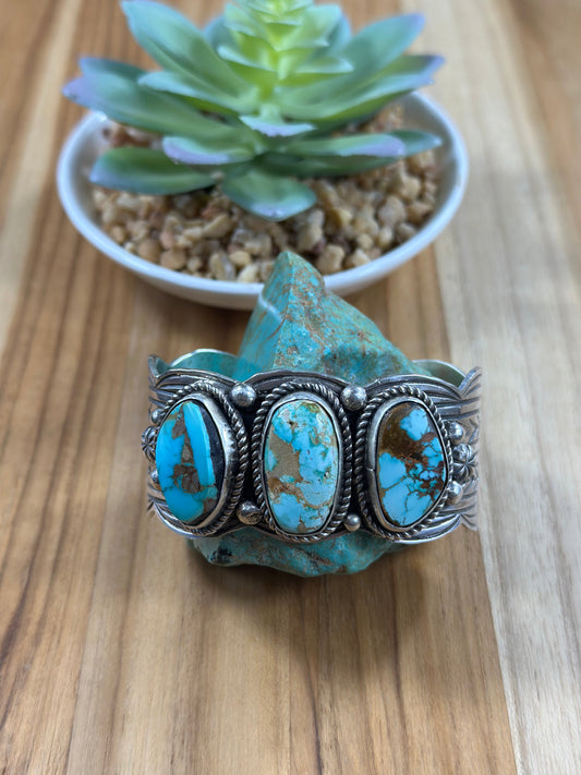 Royston Turquoise 3 Stone Cuff