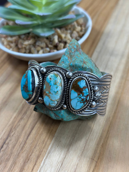 Royston Turquoise 3 Stone Cuff