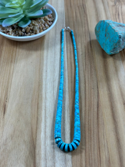 Kingman Turquoise Heishi Necklace