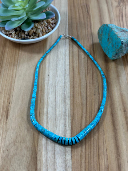Kingman Turquoise Heishi Necklace