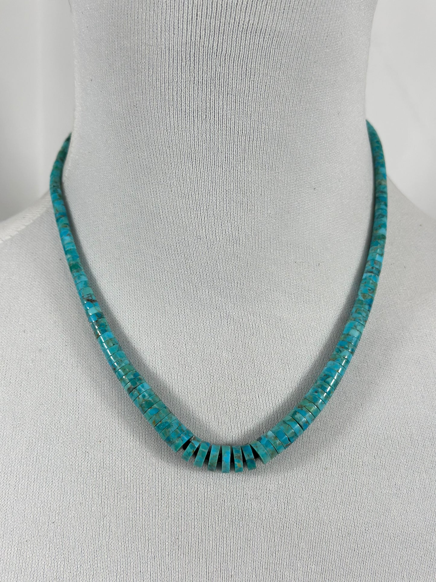 Kingman Turquoise Heishi Necklace