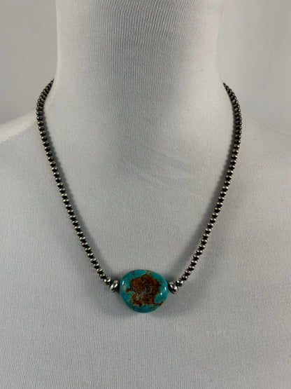 Kingman Turquoise and Navajo Pearl Necklace