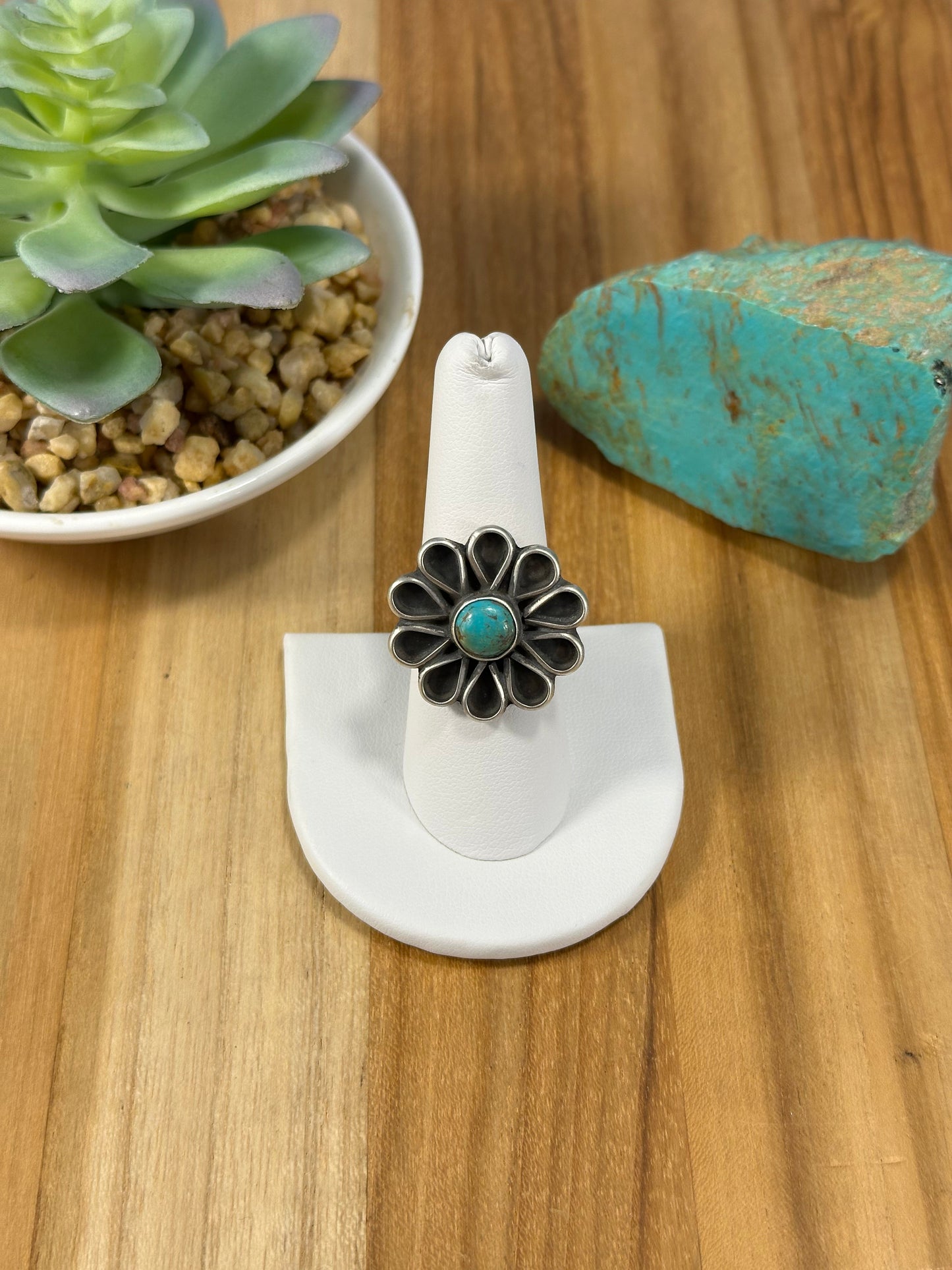 Kingman Flower Stelring Silver Rings