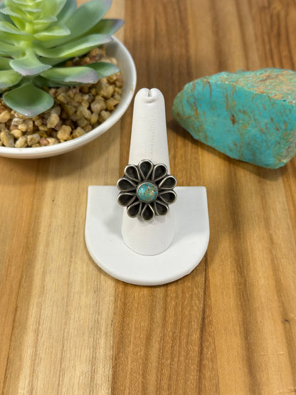 Kingman Flower Stelring Silver Rings