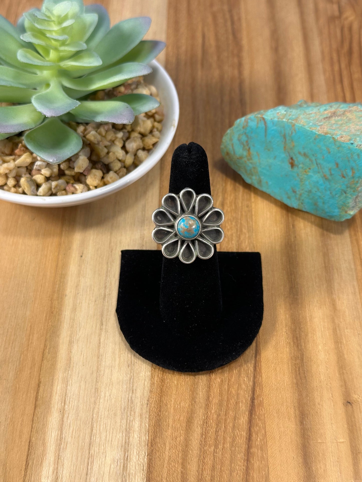 Kingman Flower Stelring Silver Rings