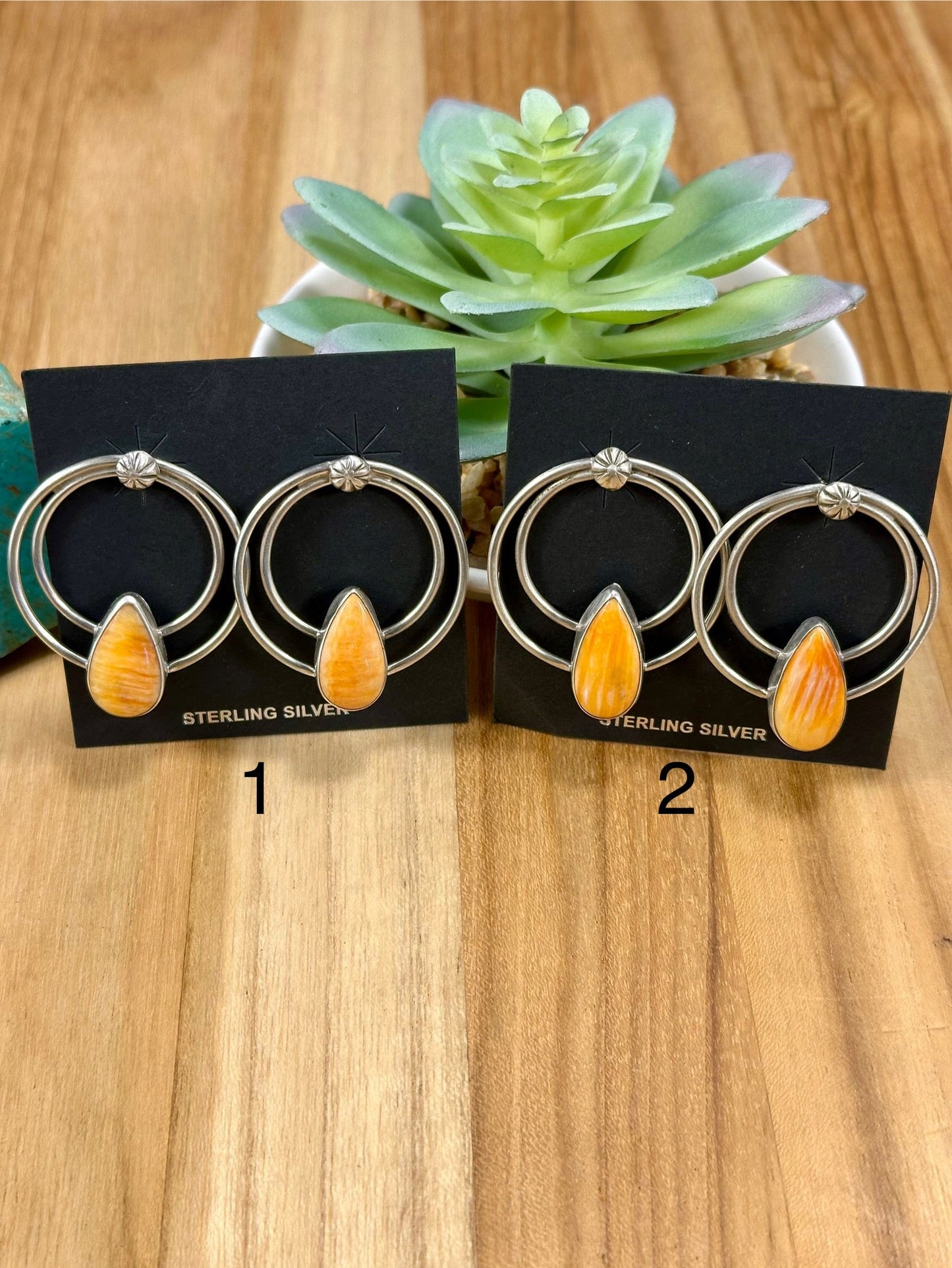 Spiny Oyster Hoop Earrings