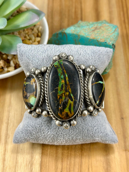 Black Jack 3 Stone Sterling Cuff