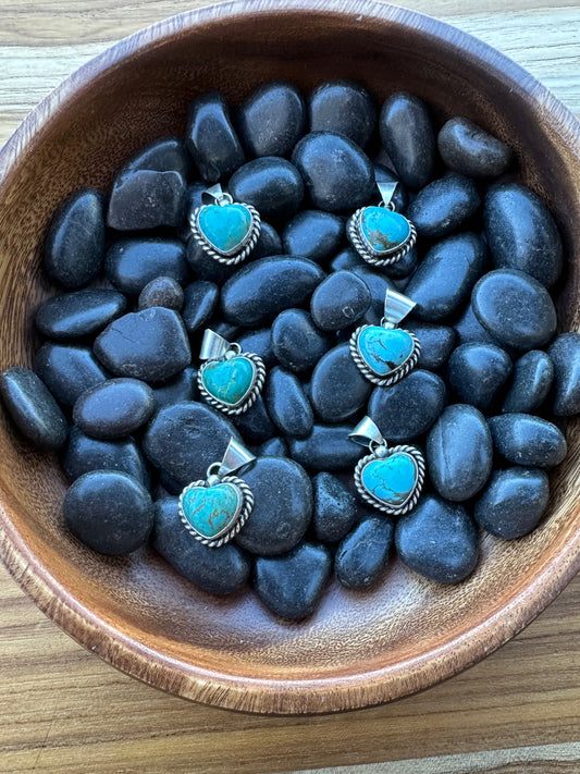 Kingman Turquoise Heart Pendant