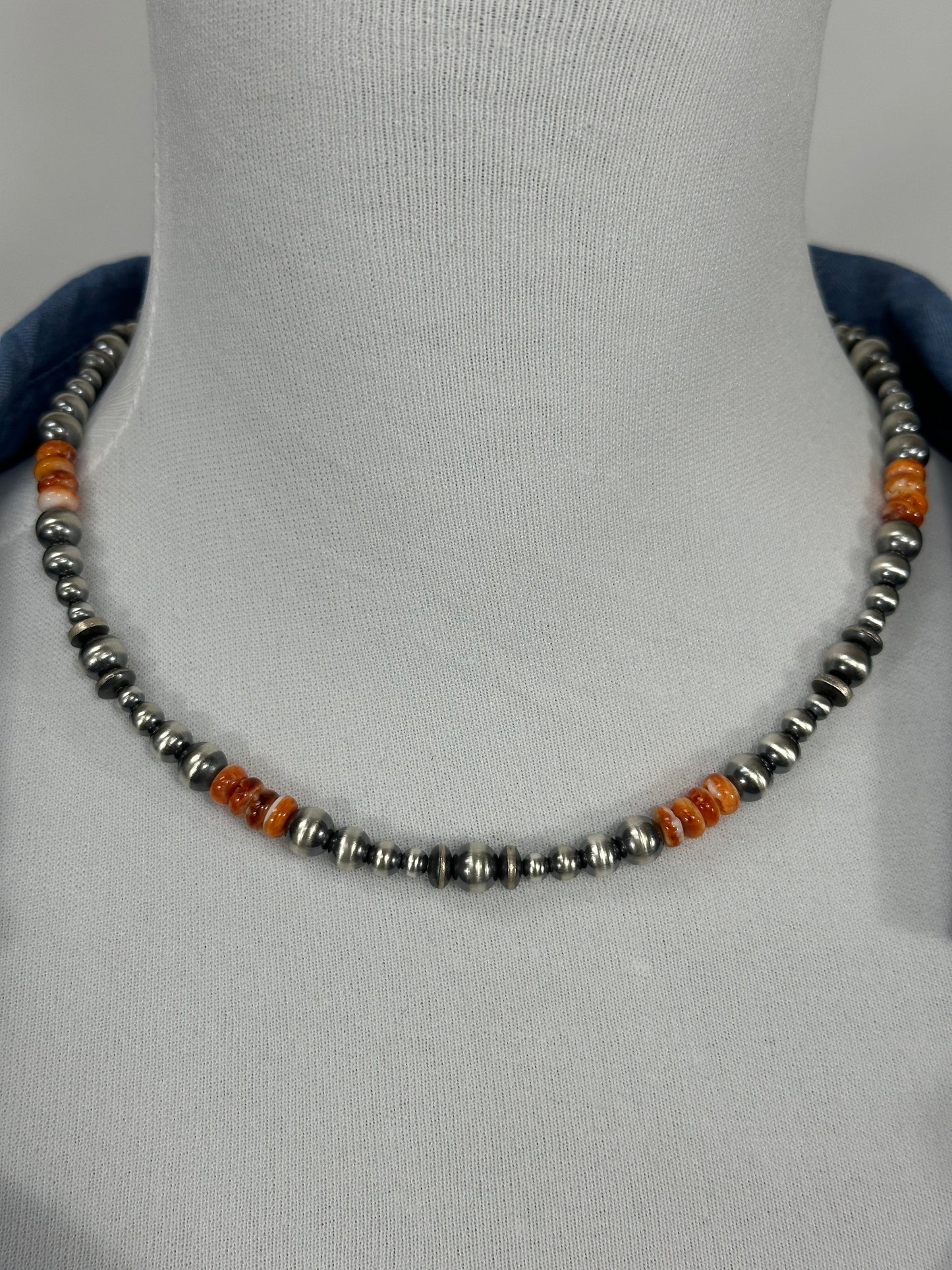 Orange Spiny & Pearl Necklace