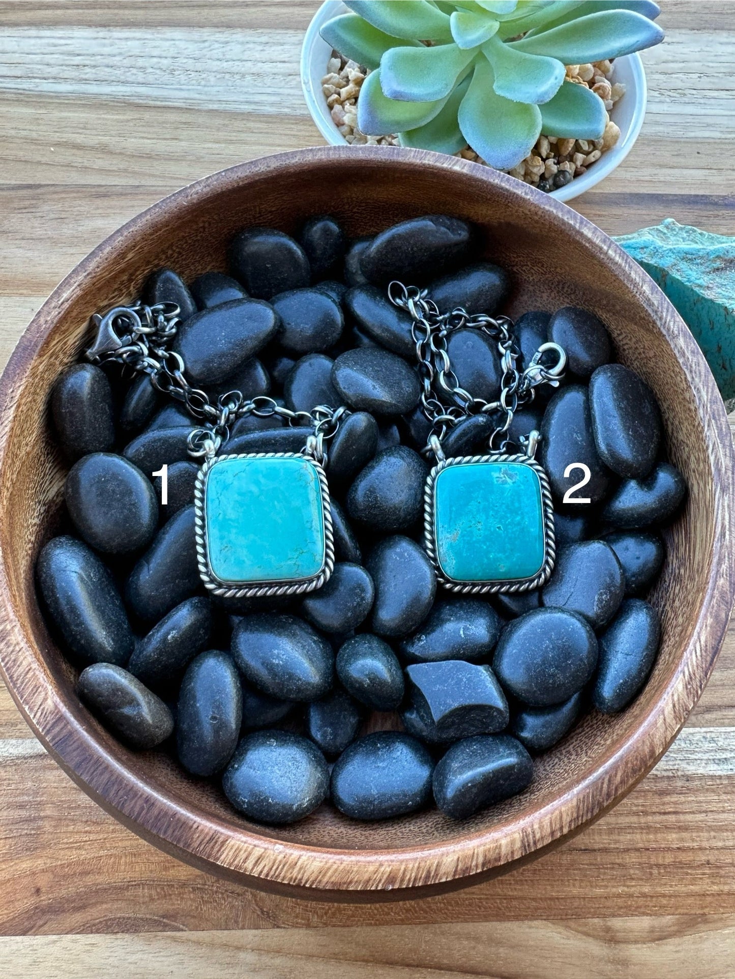 Kingman Turquoise Square Necklace