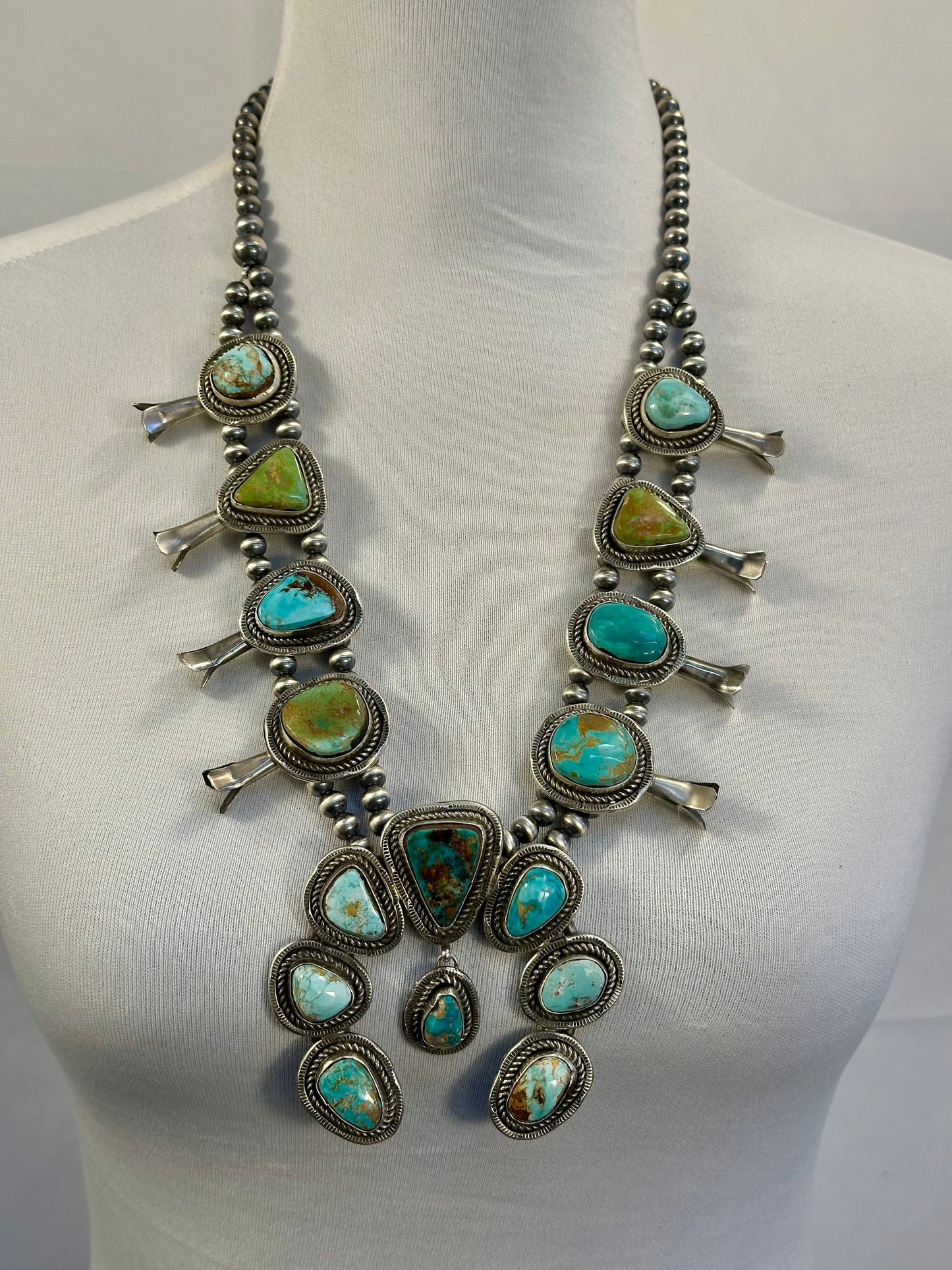 Royston Squash Blossom Necklace & Earrings Set