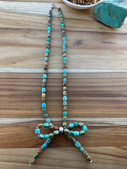 Kingman Turquoise Bow Necklace