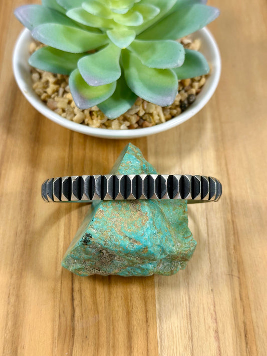 Ridged Sterling Silver Cuff