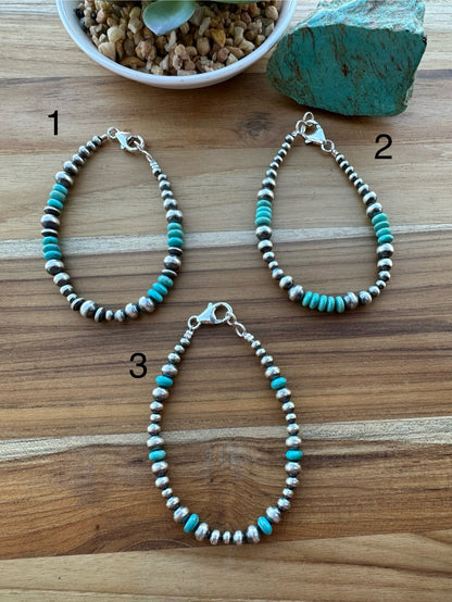 Pearl & Kingman Bead Bracelet
