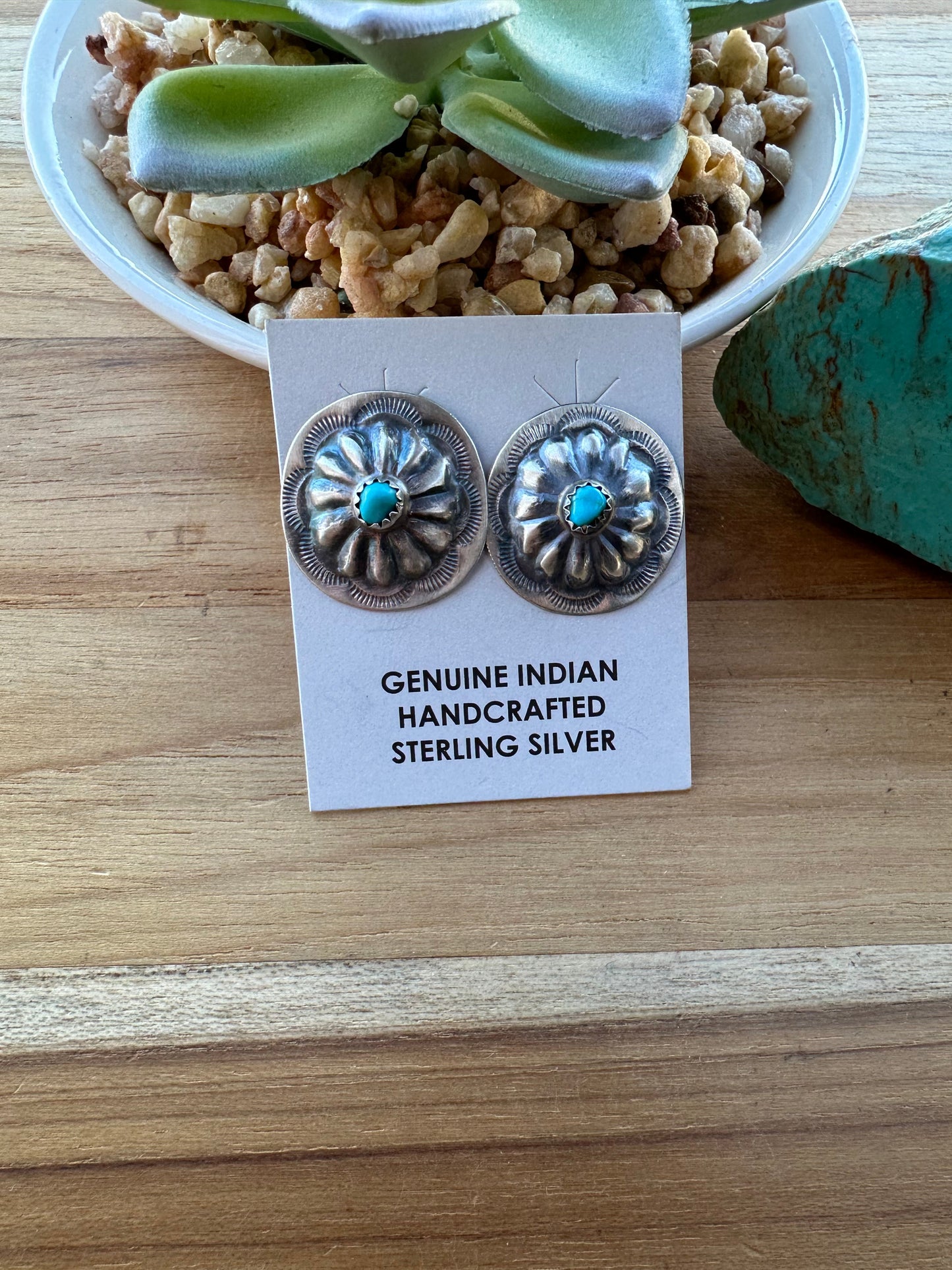 Sterling Silver Disc Stud Earrings
