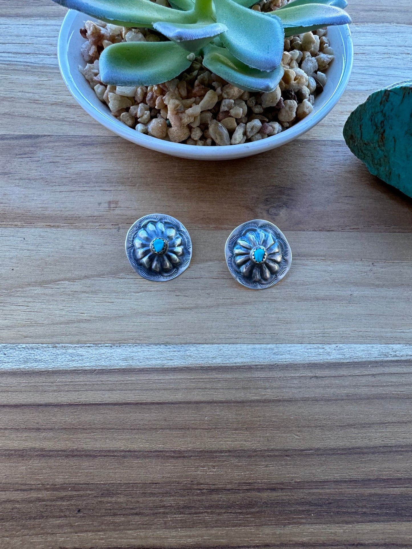 Sterling Silver Disc Stud Earrings