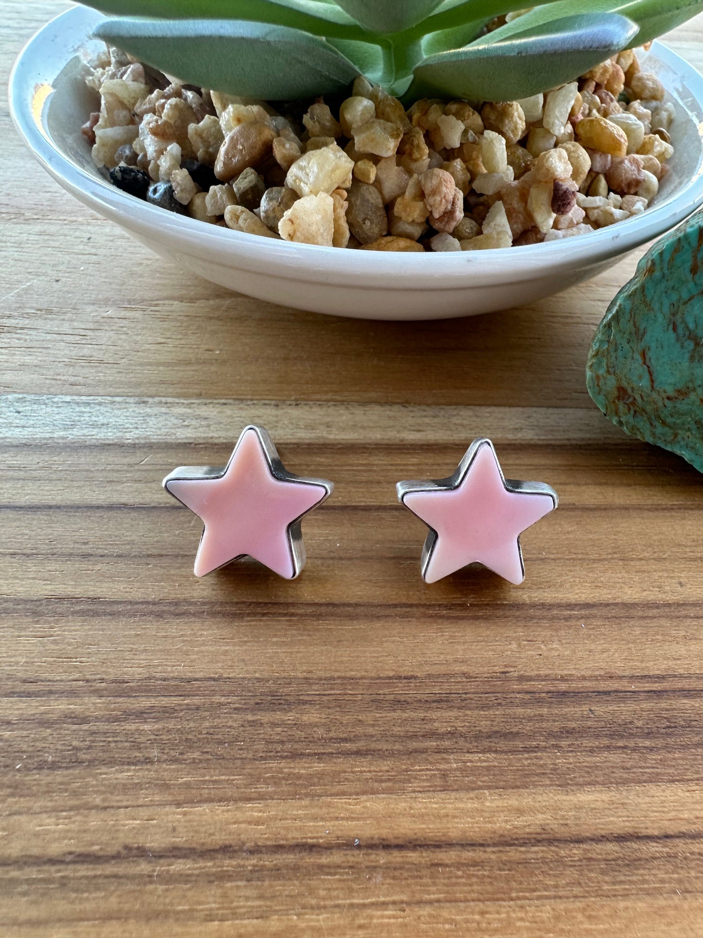 Pink Conch Star Sterling Earrings