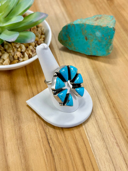 Naja Triangle Cluster Sterling Silver Ring