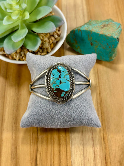 #8 Turquoise Oval Sterling Silver Cuff