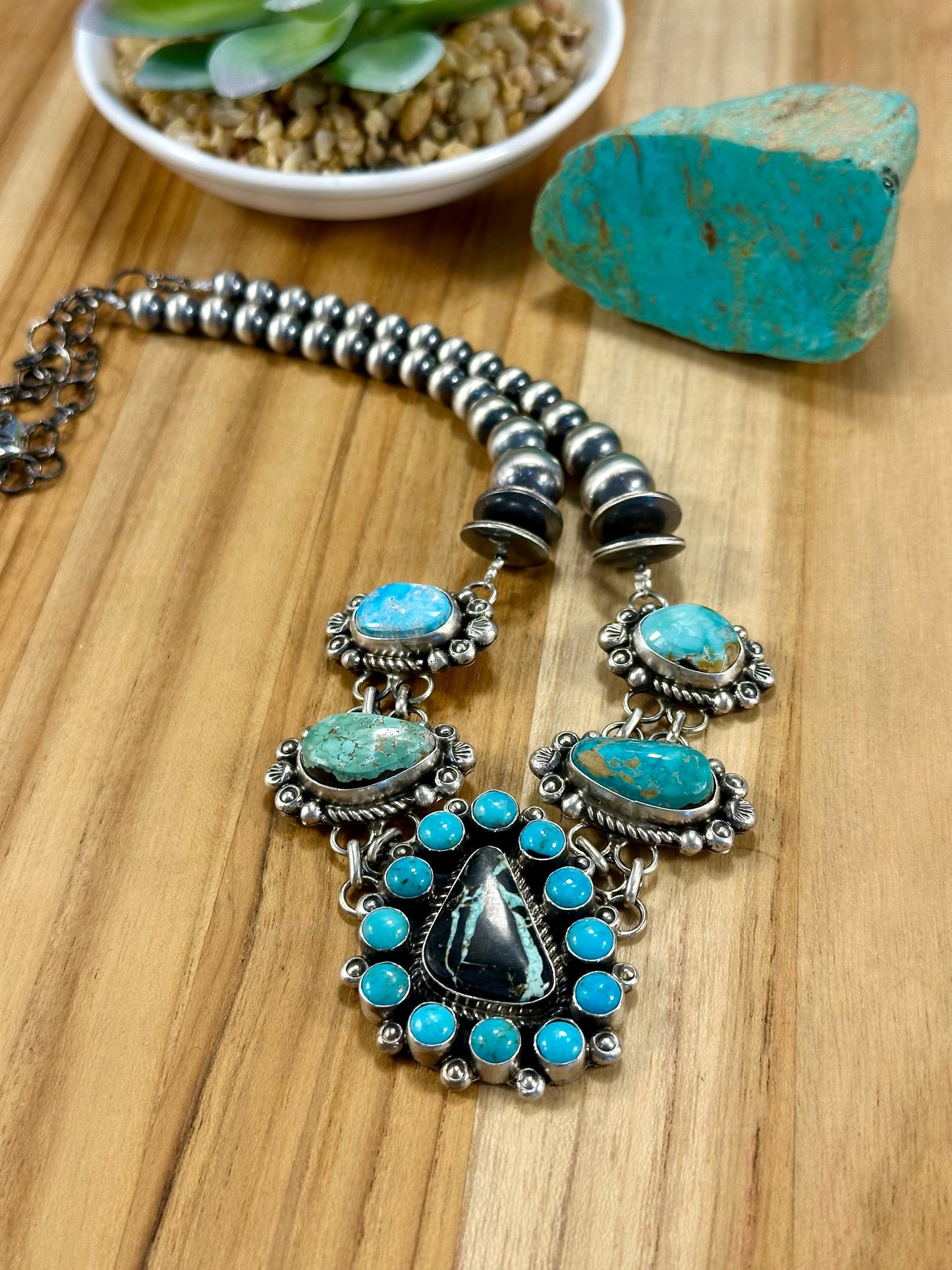 Black Jack & Royston Cluster Choker Necklace