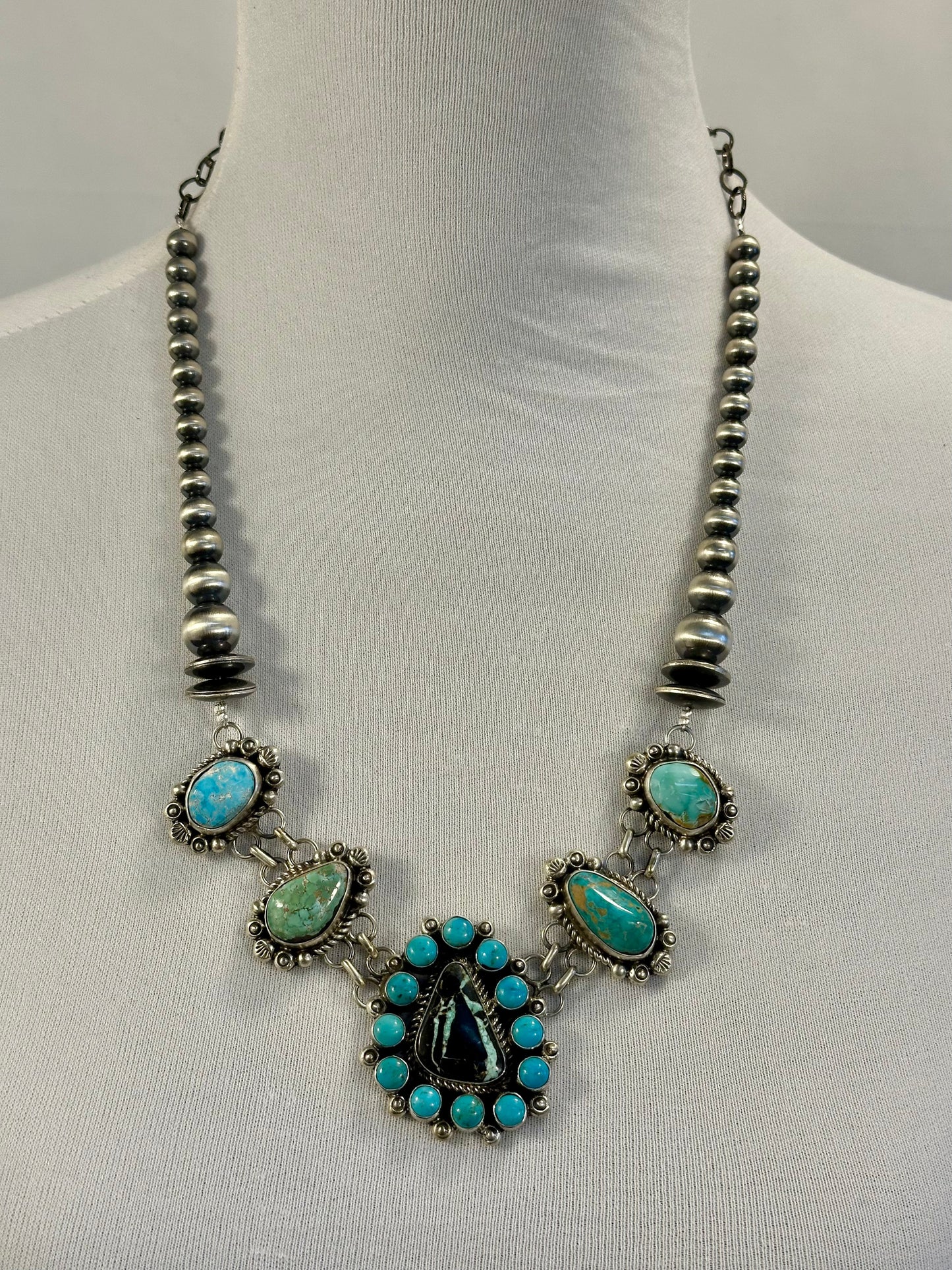 Black Jack & Royston Cluster Choker Necklace