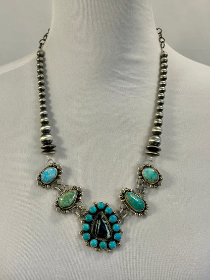 Black Jack & Royston Cluster Choker Necklace