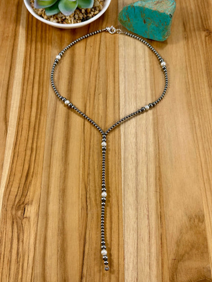 Fresh Water Pearl & Sterling Silver Pearl Y - Necklace