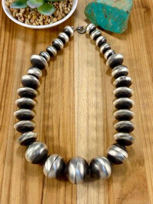 Handmade Sterling Silver Navajo Pearl Necklace