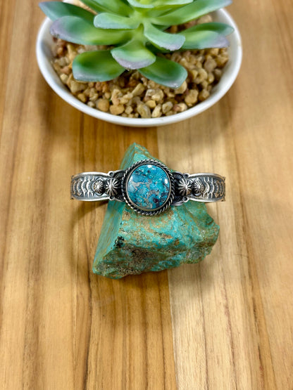 Kingman Turquoise Oval Sterling Silver Cuff Bracelet