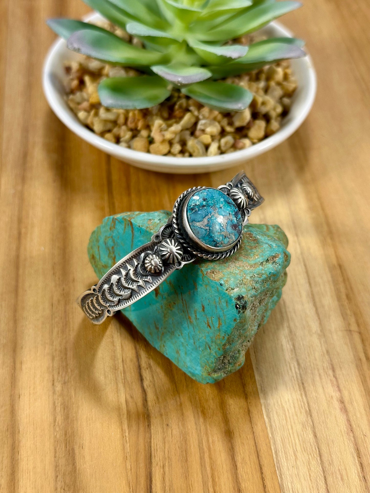 Kingman Turquoise Oval Sterling Silver Cuff Bracelet