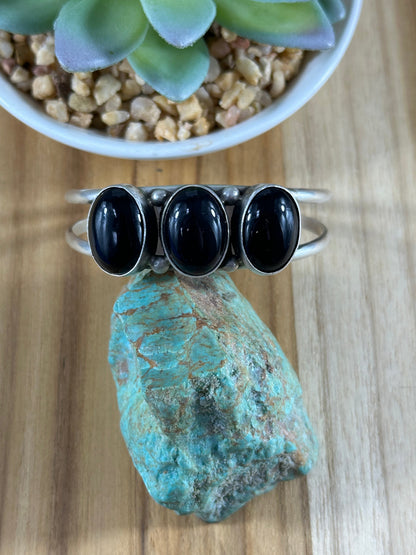 Black Onyx 3-Stone Cuff