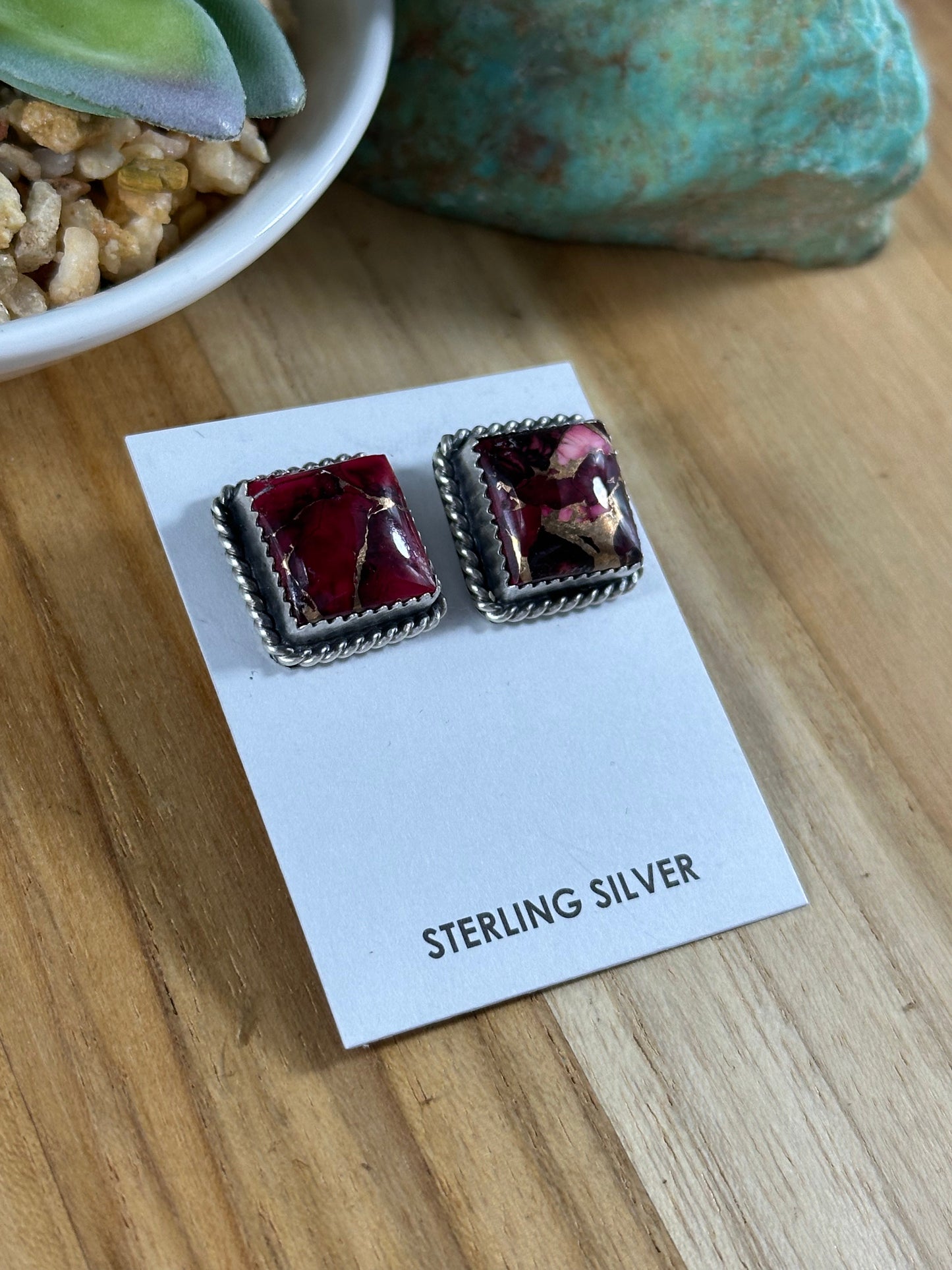 Dahlia Rose Square Earrings