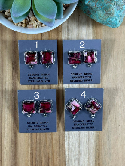 Dahlia Rose Square Earrings