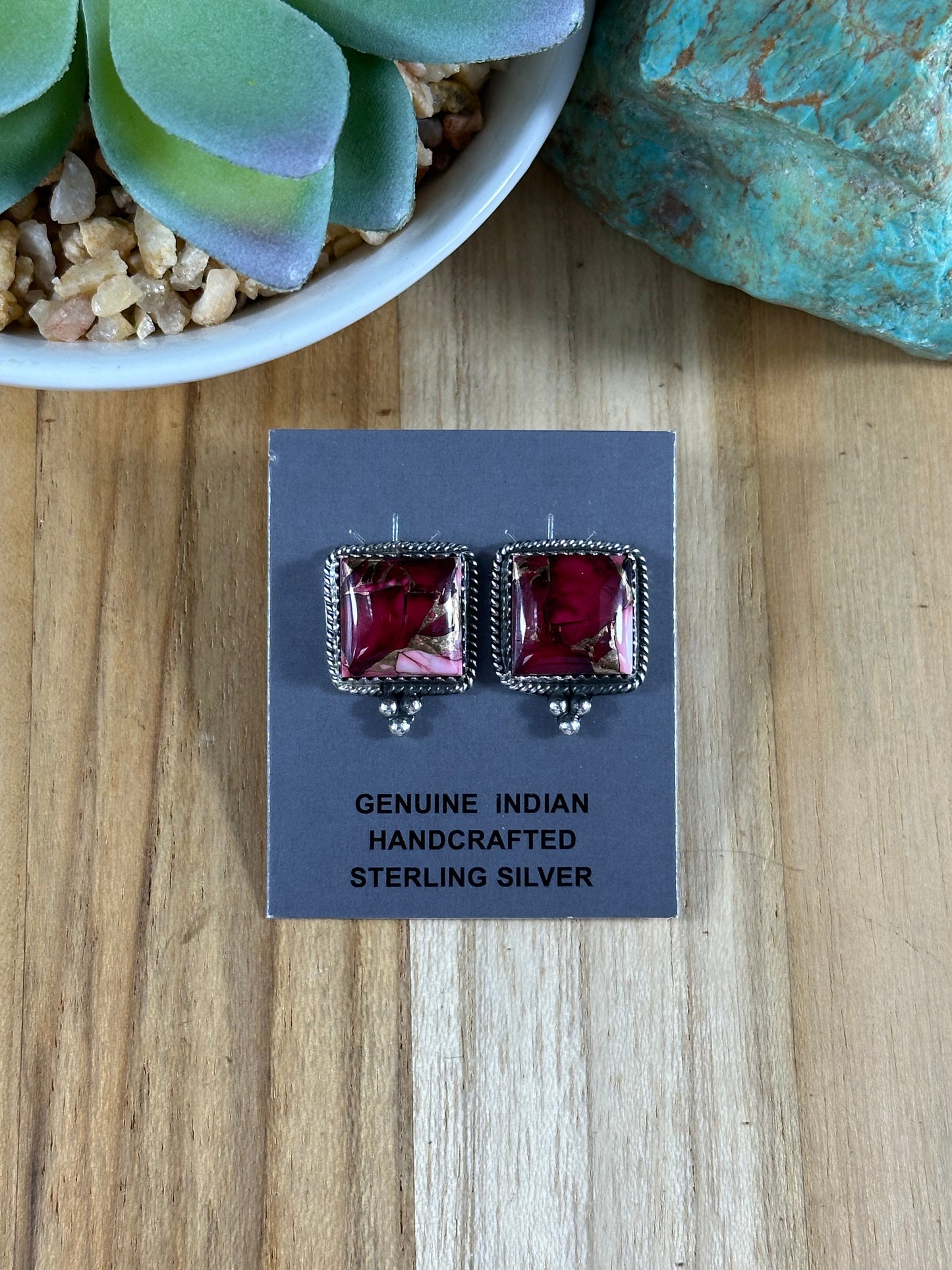 Dahlia Rose Square Earrings