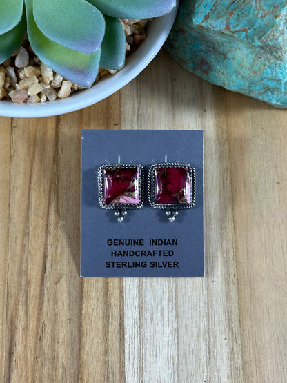 Dahlia Rose Square Earrings