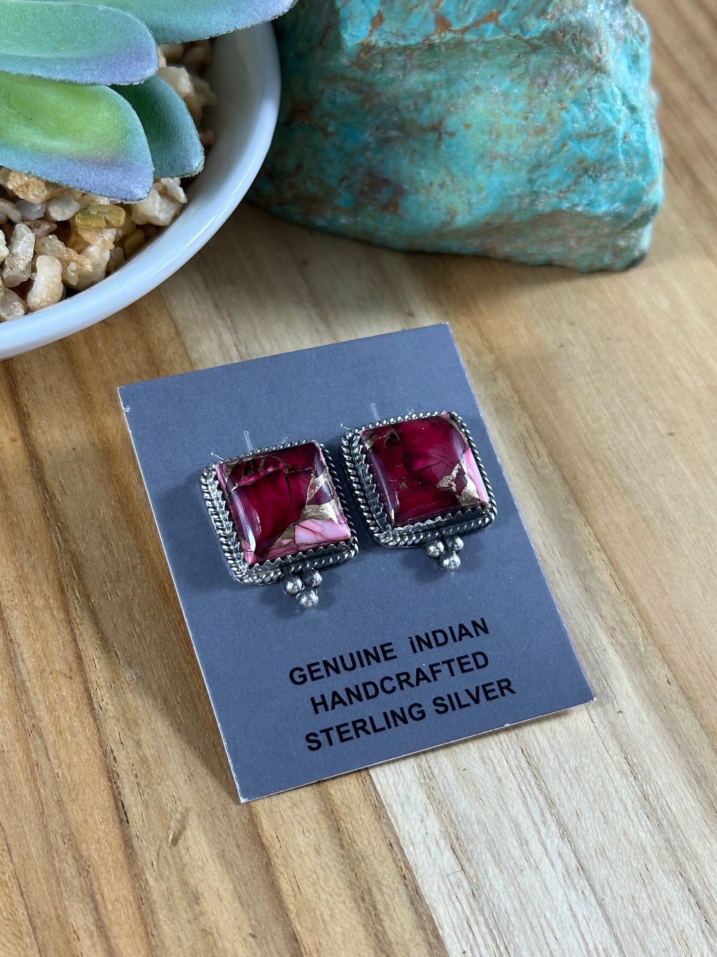 Dahlia Rose Square Earrings