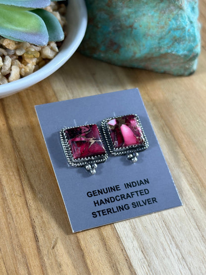 Dahlia Rose Square Earrings