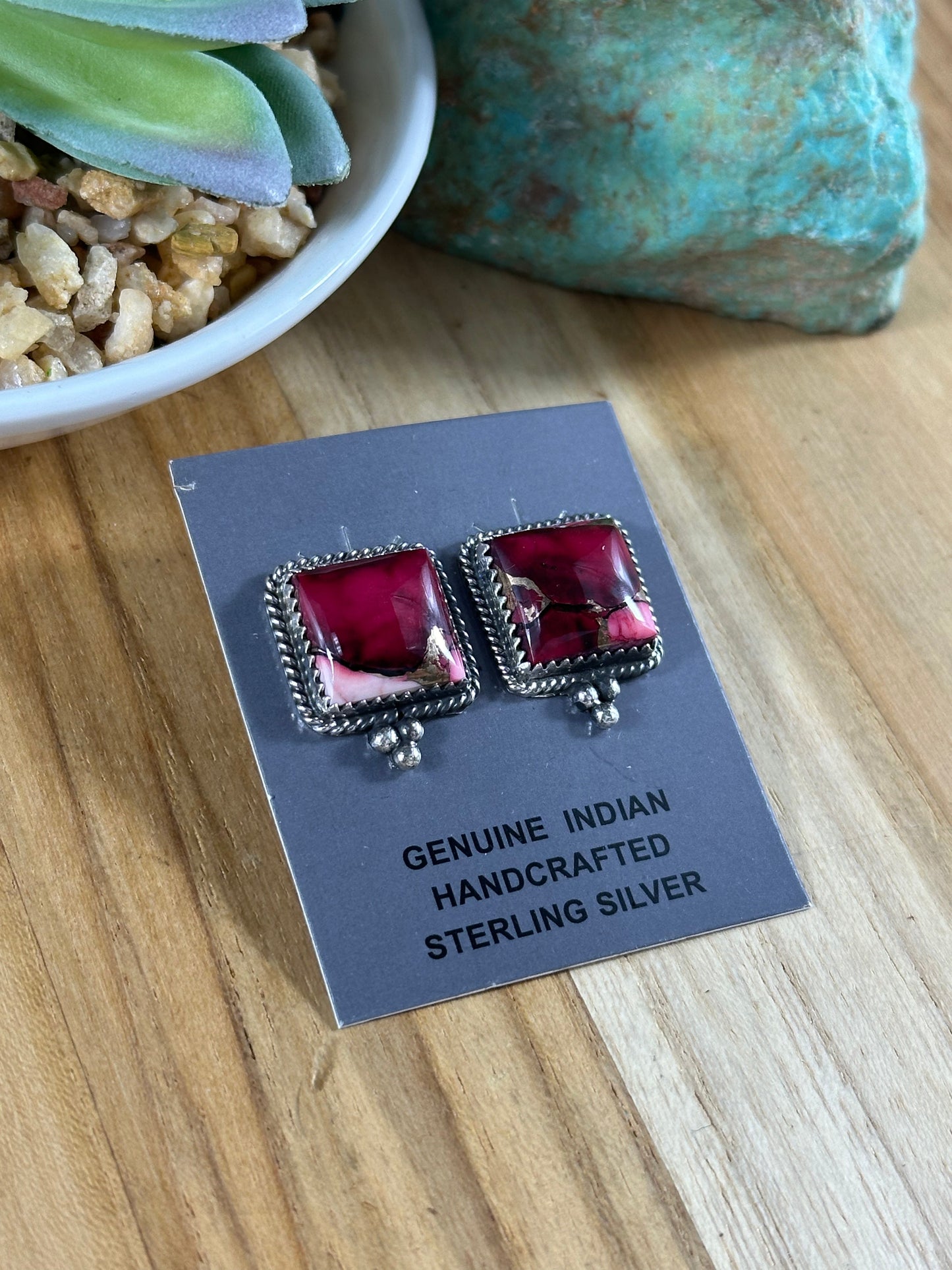 Dahlia Rose Square Earrings
