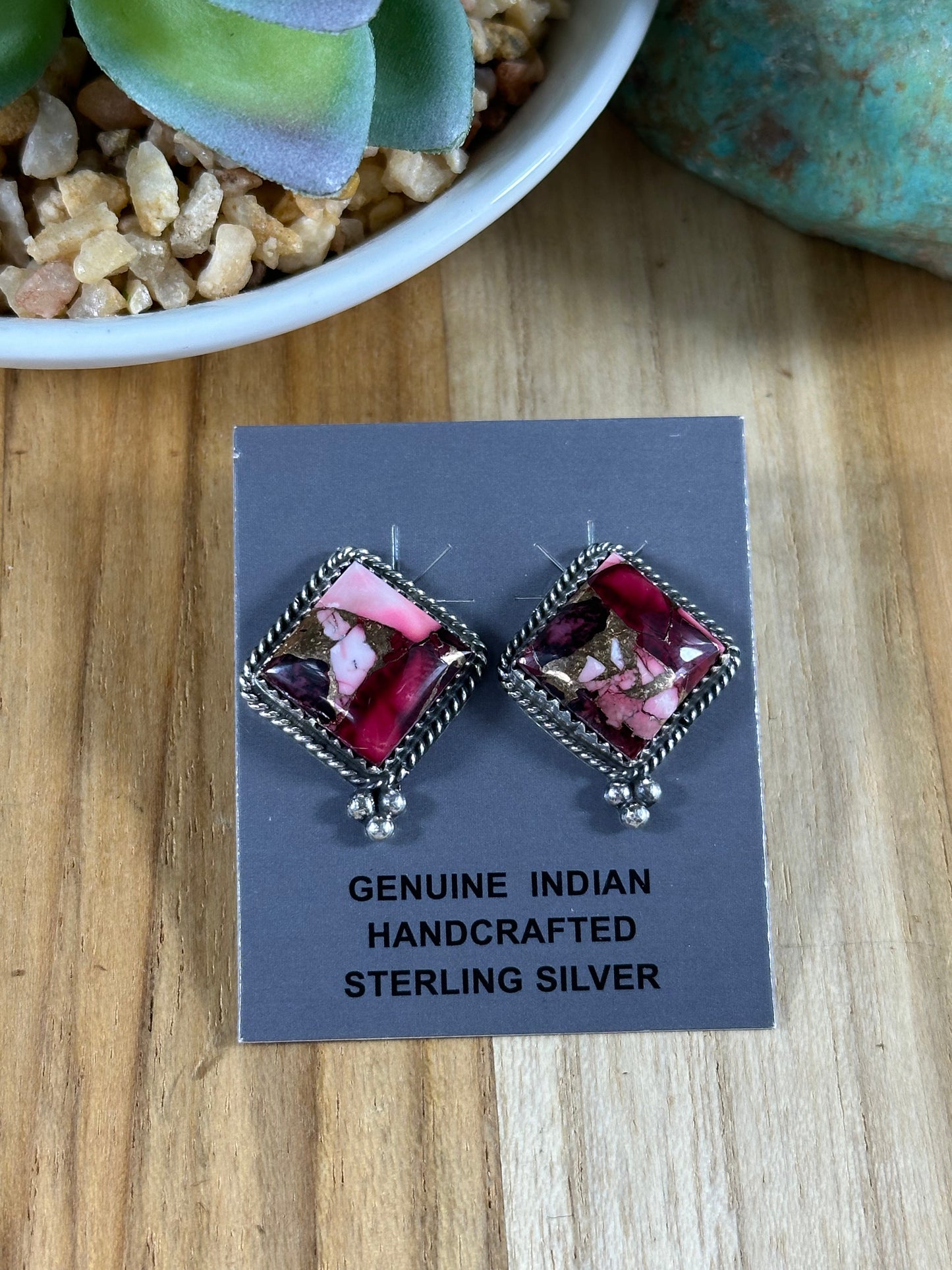 Dahlia Rose Square Earrings