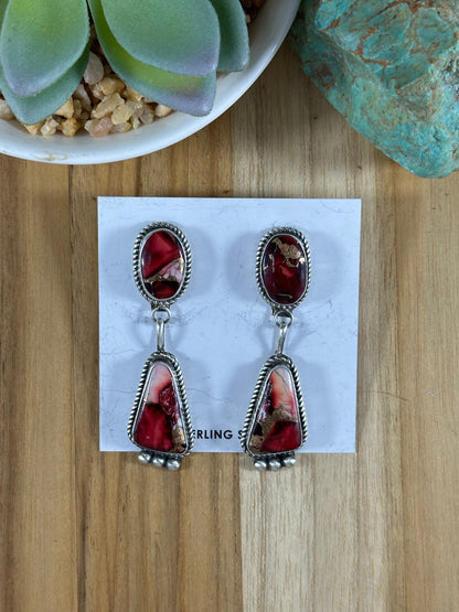 Dahlia Rose two stone Earrings