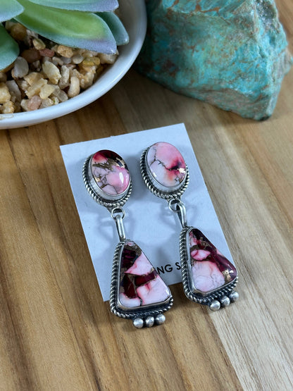 Dahlia Rose two stone Earrings