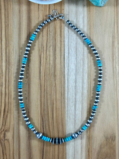 Kingman Turquoise Navajo Pearl Necklace
