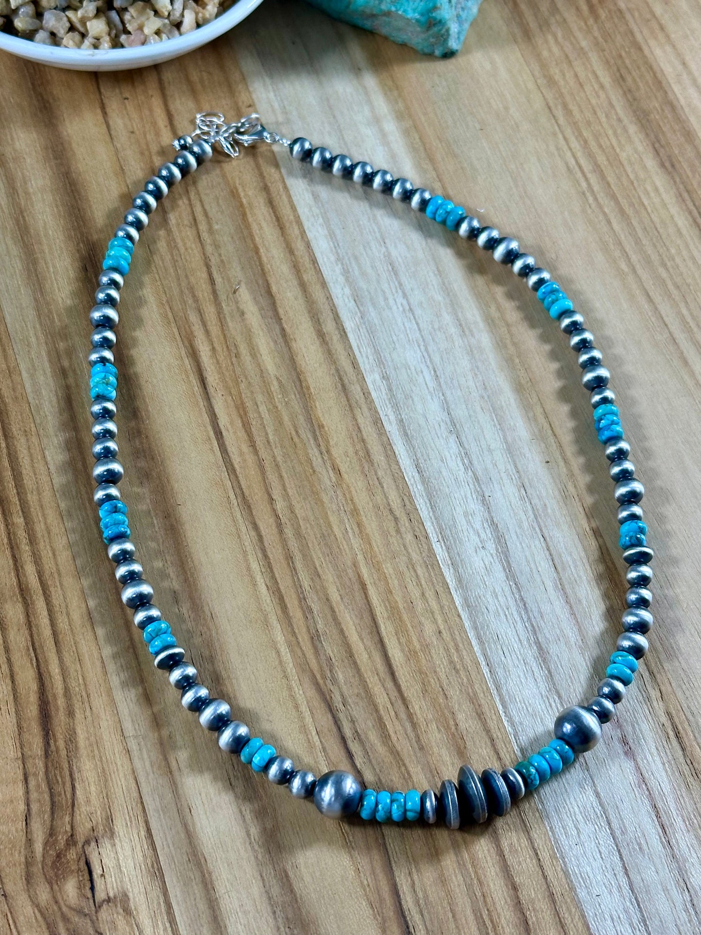 Kingman Turquoise Navajo Pearl Necklace