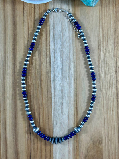 Lapis Lazuli Sterling Pearl Necklace
